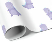 紫青ベビー恐竜パターン ラッピングペーパー (ロールコーナー)