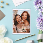 紫青モダンギンガム写真卒業パーティー アクリル招待状 (インサイチュ (ウェディング))