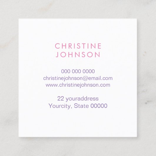 紫青レンタスフラワーロゴ スクエア名刺 (裏面)