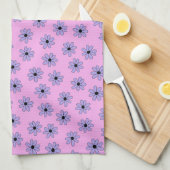 紫青名門私立校風のヒッピー花柄 キッチンタオル (四つ折り)