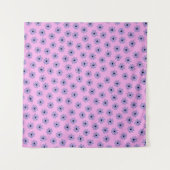 紫青名門私立校風の植物小花柄 タペストリー (正面(横))