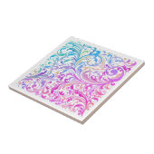 紫青渦模様セラミッモダンクタイル タイル (側面)