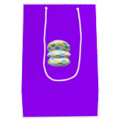 紫青王室の美術パターン（の模様が）ある ミディアムペーパーバッグ (裏面)