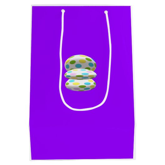 紫青王室の美術パターン（の模様が）ある ミディアムペーパーバッグ (裏面)