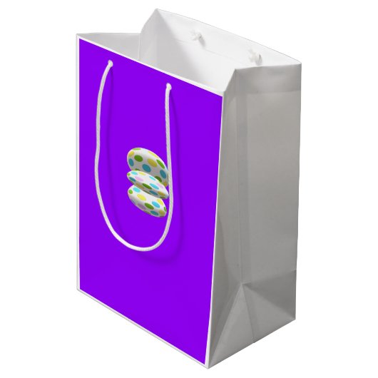 紫青王室の美術パターン（の模様が）ある ミディアムペーパーバッグ (裏面アングル)