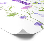 紫青野花絵画水色 ポスター (角)