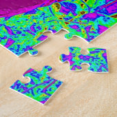 紫顔オン緑パズル ジグソーパズル (側面)