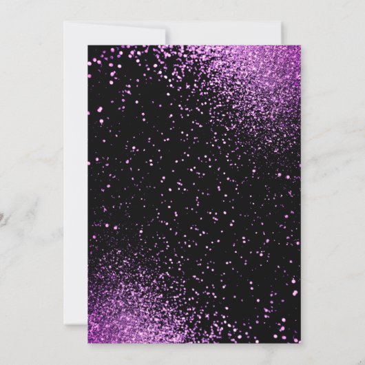 紫風船とグリッター40歳の誕生日 招待状 (裏面)