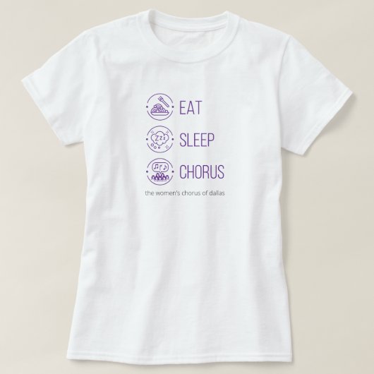 紫食べ。眠れ。コーラス。T-シャツ Tシャツ (デザイン正面)
