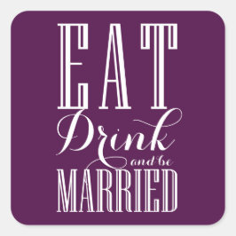 紫食べ、飲み物と食べ物結婚したの結婚数 スクエアシール