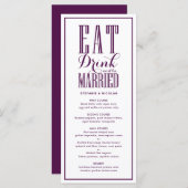 紫食べ、飲み物と食べ結婚した物結婚の メニュー (正面/裏面)