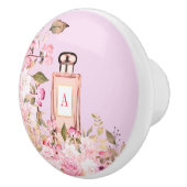 紫香水ボトルフローラチかわいらしックモノグラム セラミックノブ (右)