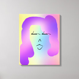 紫髪の女性のモダンな肖像画 キャンバスプリント