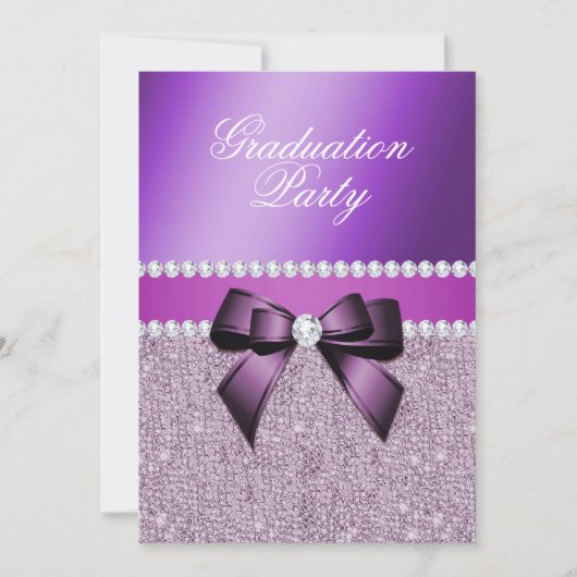 紫魅力的エレガント卒業党 招待状 (正面)