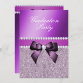 紫魅力的エレガント卒業党 招待状 (正面/裏面)