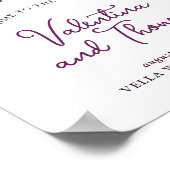 紫魅力的色の花結婚のポスター ポスター (角)