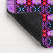 紫鮮やかと青のマパターン（の模様が）あるウス敷物 マウスパッド (コーナー)