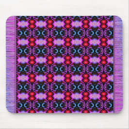 紫鮮やかと青のマパターン（の模様が）あるウス敷物 マウスパッド