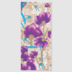 紫鮮やかと青のfを特徴とする花柄