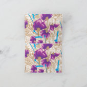 紫鮮やかと青のfを特徴とする花柄 シーズンカード (内部)