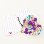 紫鮮やかと青のfを特徴とする花柄 ノートブック (内部)