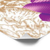 紫鮮やかと青のfを特徴とする花柄 ポスター (コーナー)