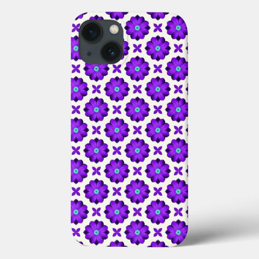 紫鮮やかの花と葉モチーフ Case-Mate iPhoneケース (裏面)