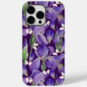 紫鮮やかの菖蒲の花と蝶 Case-Mate iPhoneケース (裏面)
