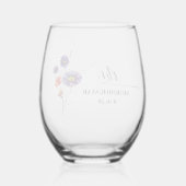 紫鮮やかオレンジの野花さん ステムなしワイングラス (裏面)