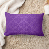 紫鮮やかダマスク模様 ランバークッション (ブランケット)