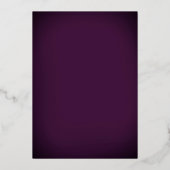 紫鮮やか幾何学模様金ゴールドエレガントキンセアニェラ 箔招待状 (裏面)
