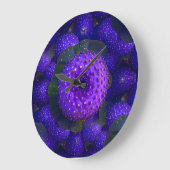 紫鮮やか斑点パターン時計 ラージ壁時計 (傾斜)