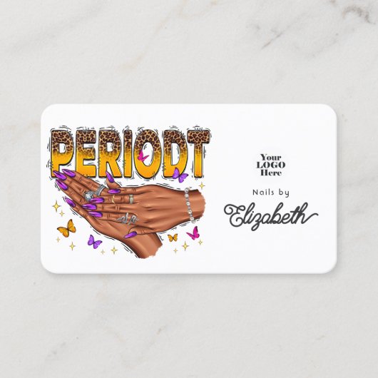 紫鮮やか歯周アフリカ系アメリカネイルサロン 名刺 (正面)