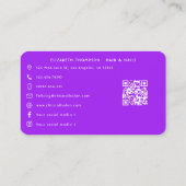 紫鮮やか歯周アフリカ系アメリカネイルサロン 名刺 (裏面)