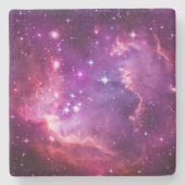 紫鮮やか色の小さなマゼラン雲 ストーンコースター (正面)