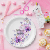 紫鮮やか色ラベンダー ペーパープレート (パーティー)