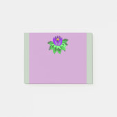 紫鮮やか蓮の花のストライプ花 ポストイット (正面)