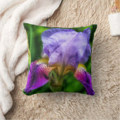 紫鮮やか青・黄色の虹彩花 クッション (ブランケット)