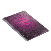 紫鮮やか革:光沢エンボス。 ノートブック (右側)