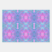 紫鮮やか、ピンク、青の液体芸術パターン ラッピングペーパーシート (正面3)