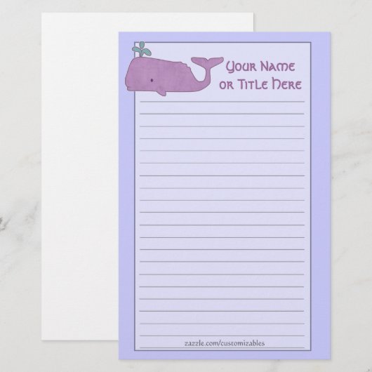 紫鯨文具 便箋 (正面/裏面)