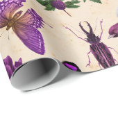 紫鳥の蝶とキノコ ラッピングペーパー (ロールコーナー)