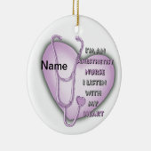 紫麻酔科ナースハート セラミックオーナメント (右)