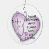 紫麻酔科ナースハート セラミックオーナメント (左)