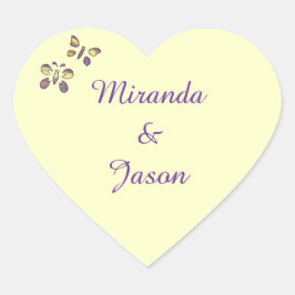 紫黄ダイヤモンド蝶結婚のアザラシ ハートシール