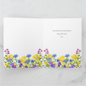 紫黄モダン野花ハッピーバースデー カード (内部)