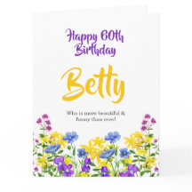 紫黄モダン野花ハッピーバースデー