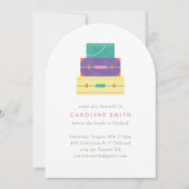 紫黄色のスーツケース 別れのParty招待状 招待状 (正面)