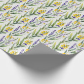 紫黄色の野生の花 水彩 結婚前のお祝い ラッピングペーパー (角)