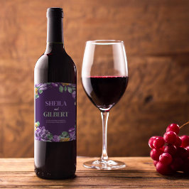 紫黄花結婚テーマ ワインラベル